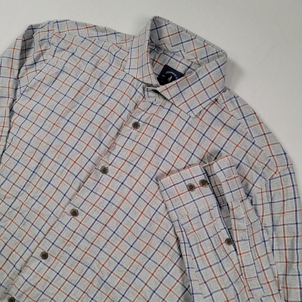 johnnie-O Top Shelf Dwayne Shirt Mens Small Twilight Plaid Cotton Button Up L/S